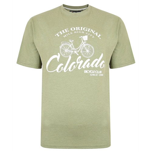 KAM Calorado Cycle Print T-Shirt Salbei meliert